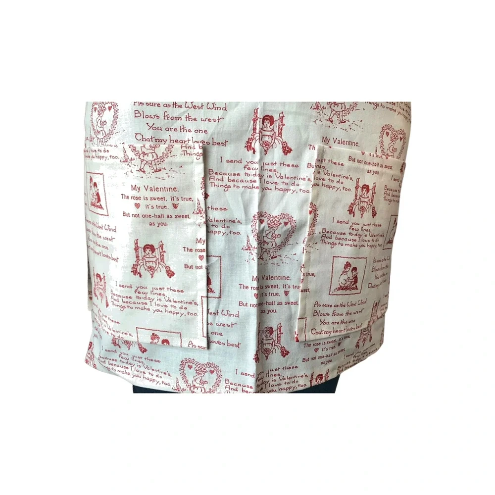 Apron Valentine's Day Love Inspired Kitchen Handmade 100% Cotton Size 25